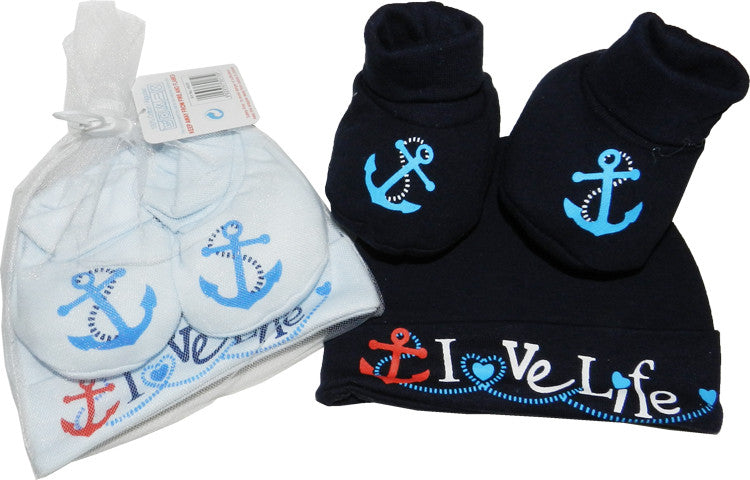 'I Love Life' Hat & Bootee Gift Set