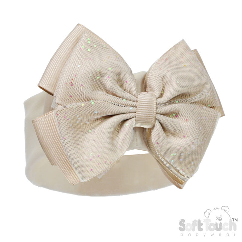 Coffee Headband W/Glitter Bow -(PK12) HB92-COF