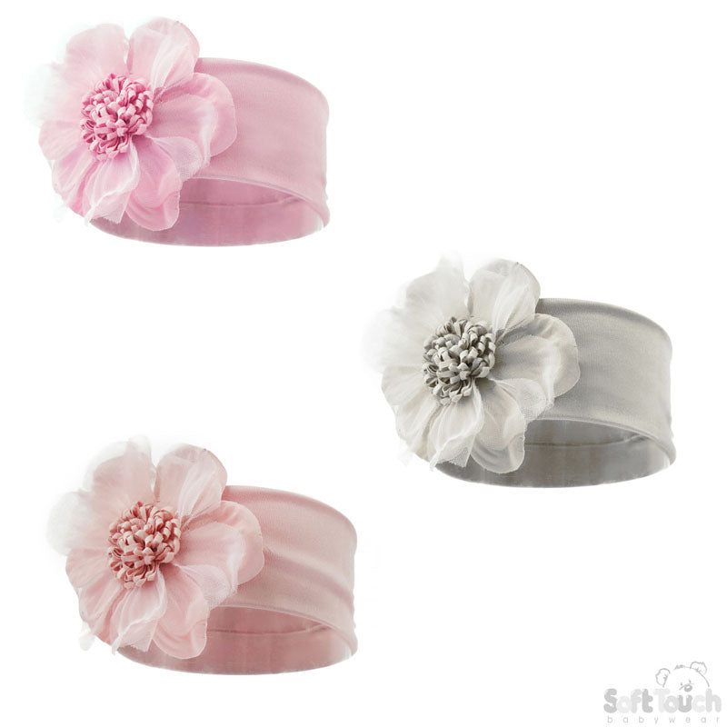 DUSTY HEADBAND W/ORGANZA FLOWER -HB93