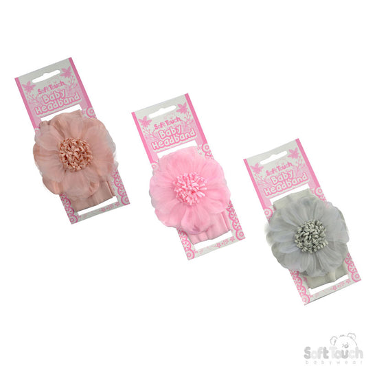 DUSTY HEADBAND W/ORGANZA FLOWER -HB93