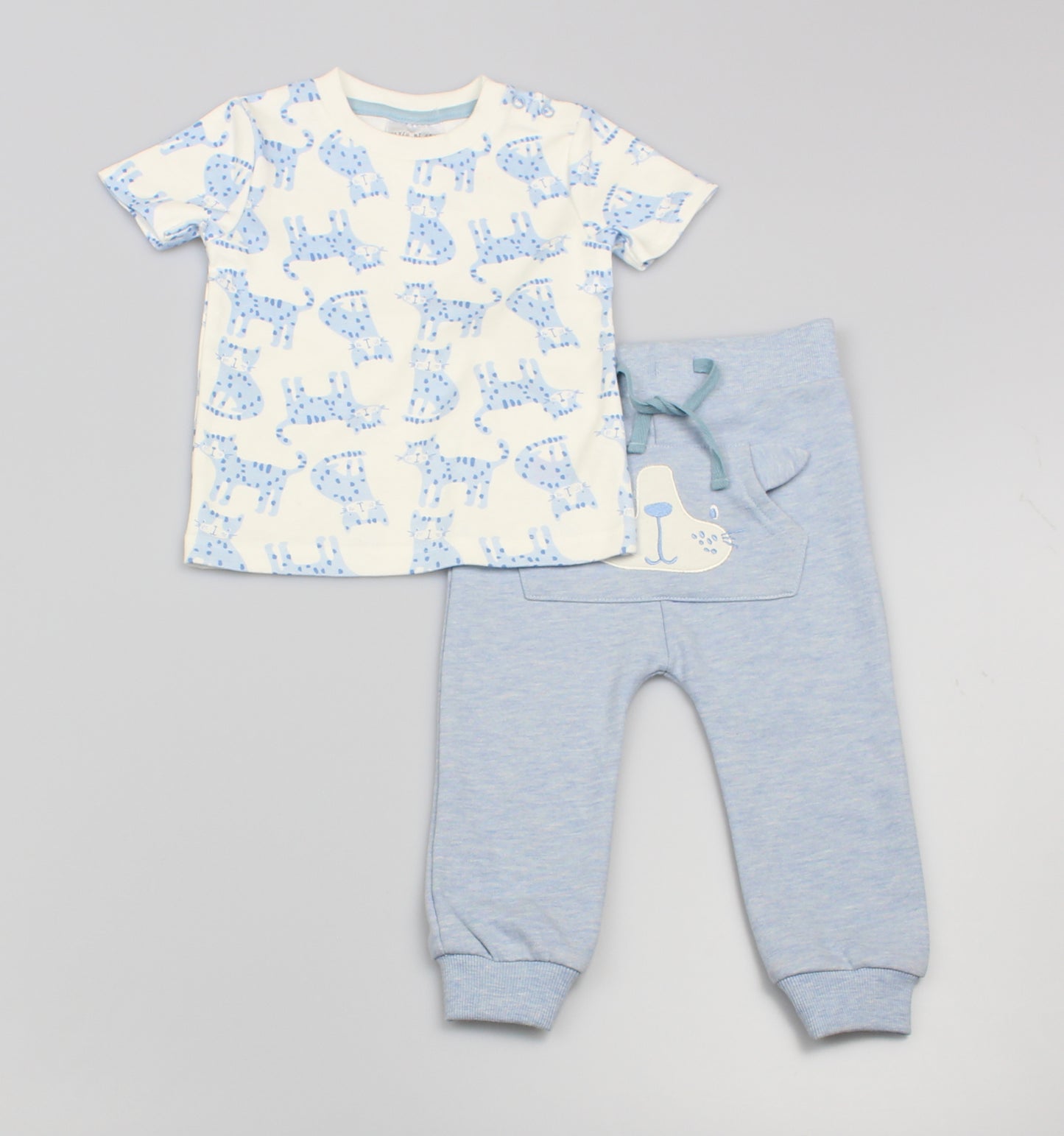 Toddler Boys Cat Print T-Shirt Jogging Suit (6-24 Months)-GF3202