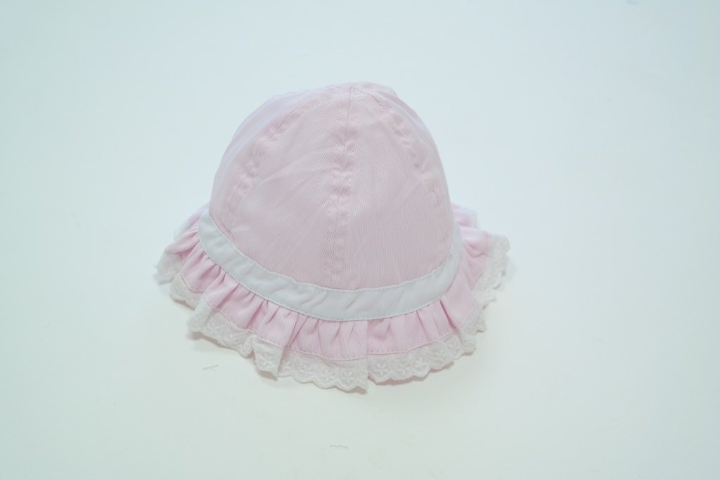 Girls Frill Hat With Net Trim - (0-6 Months) 0117 - Kidswholesale.co.uk