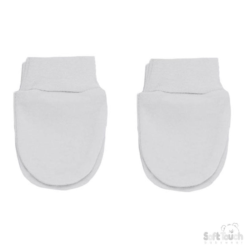 White Anti-Scratch Mittens No. P110-W -BP