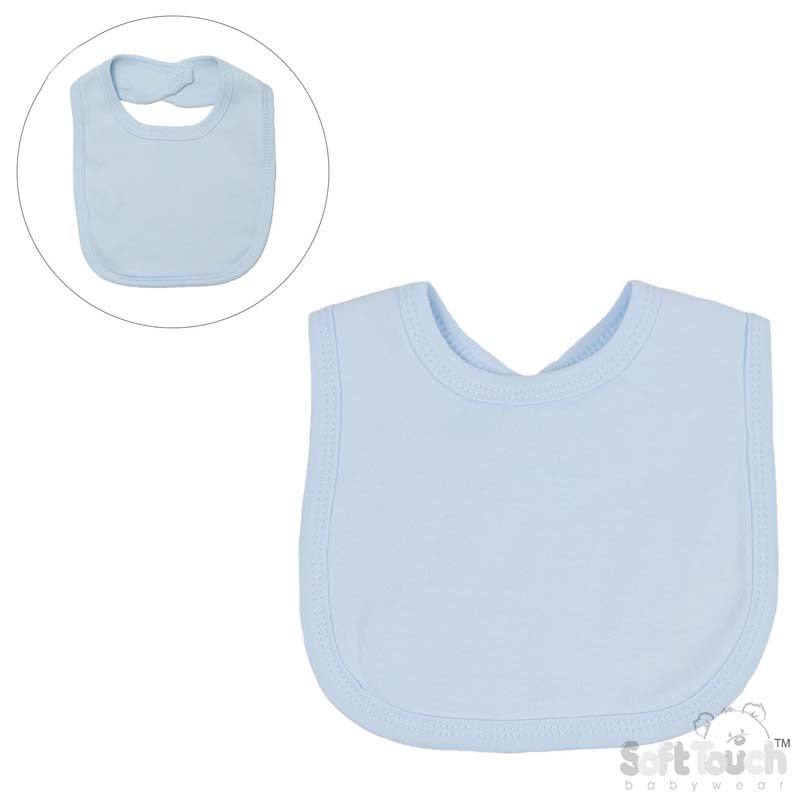 BABY BLUE VELCRO BIB - (PK12) P4623-B
