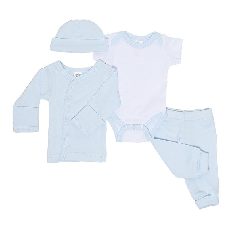 PREMATURE BOYS 4 PIECE GARMENT SET (Tiny Baby: 3.5kg : 50-55cm) PR10-B - Kidswholesale.co.uk