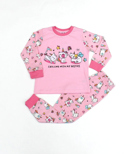 Girls Pyjama - Besties - 2-6 Years (L4169) - Kidswholesale.co.uk