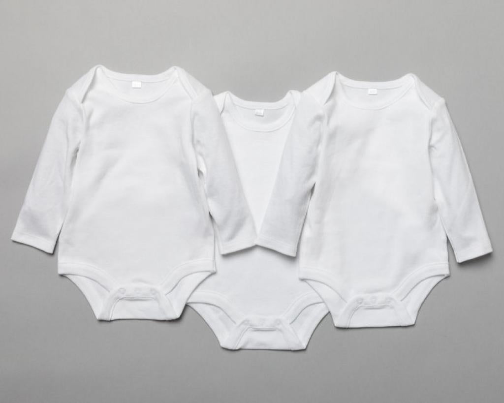 Triple Pack Plain Long Sleeve Bodysuits( 0 to12 Months) -R20805