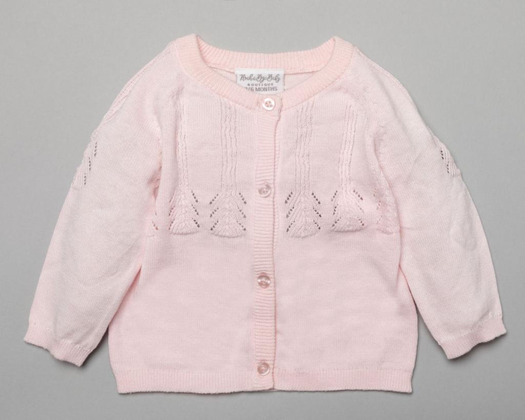 Girls 2 Piece Cotton Knitted Cardigan & Trouser Set (0-9 Months)-T20855