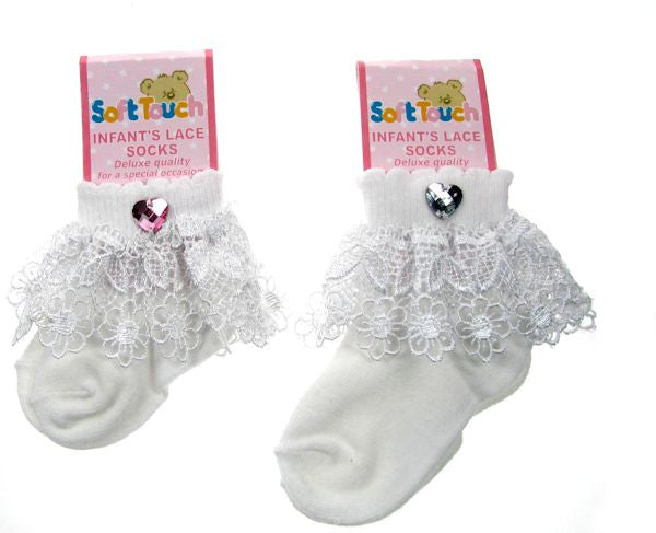 Infants Lace Socks with Embellishments