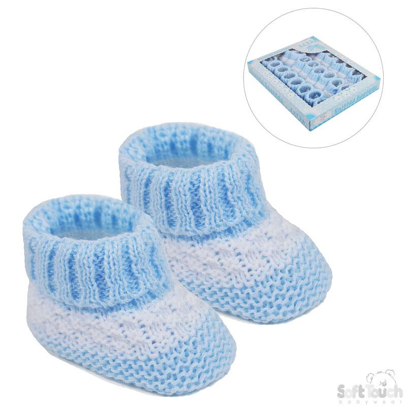 ACRYLIC BABY BOOTEES WITH STRIPE : S437-B - Kidswholesale.co.uk