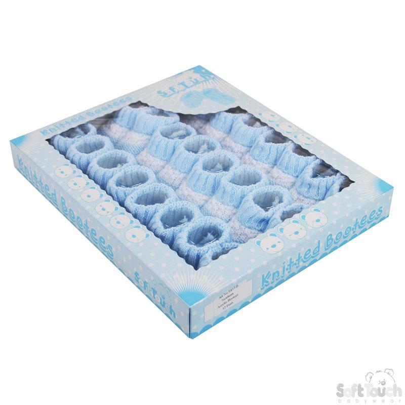 ACRYLIC BABY BOOTEES WITH STRIPE : S437-B - Kidswholesale.co.uk