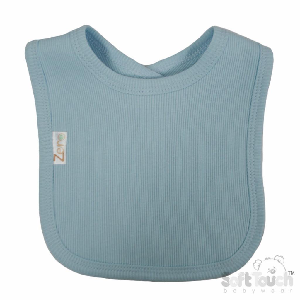 Blue Ribbed Velcro Bib (33x22cm) (PK12) P4500-B
