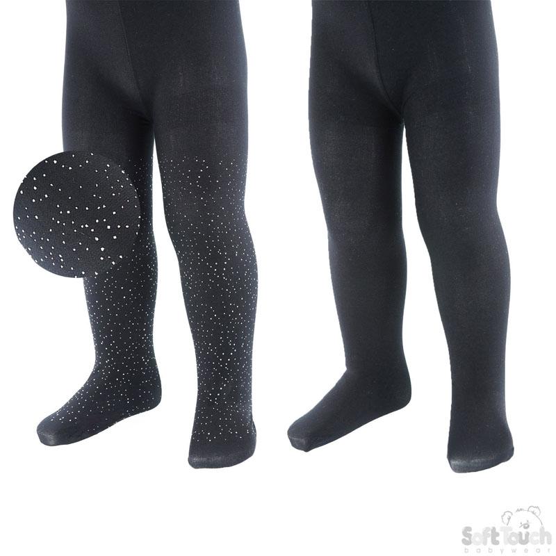 2 Pack Black Fashion Tights (6-18 Months) T103-BLK-6-18