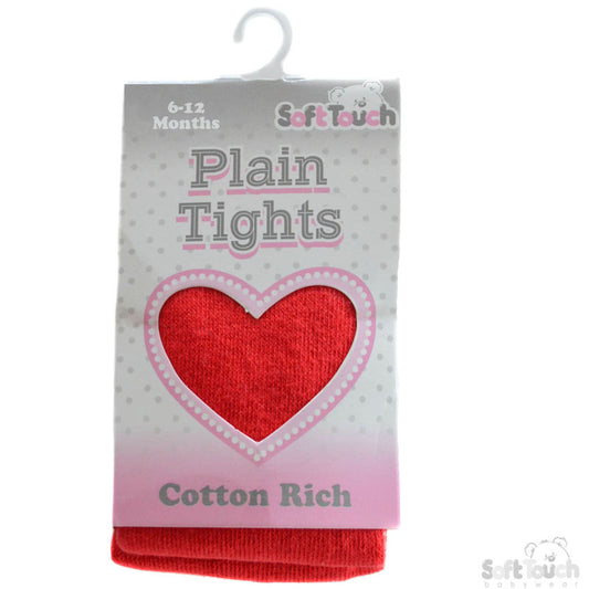 PLAIN RED TIGHTS : T90-R 6-12M