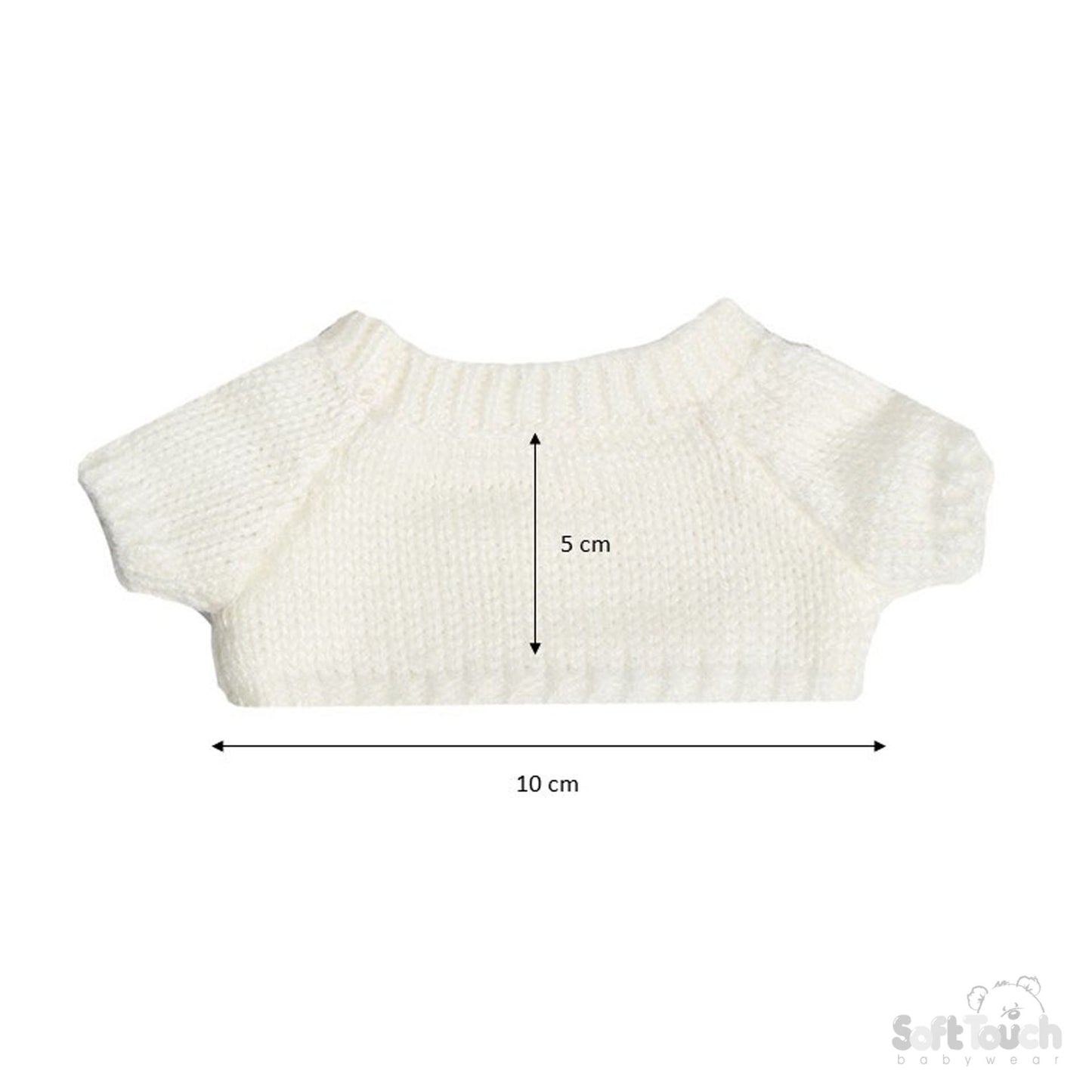 GREY TEDDY BEAR W/SWEATER & LITTLE STAR EMB - 20CM- TB320-G