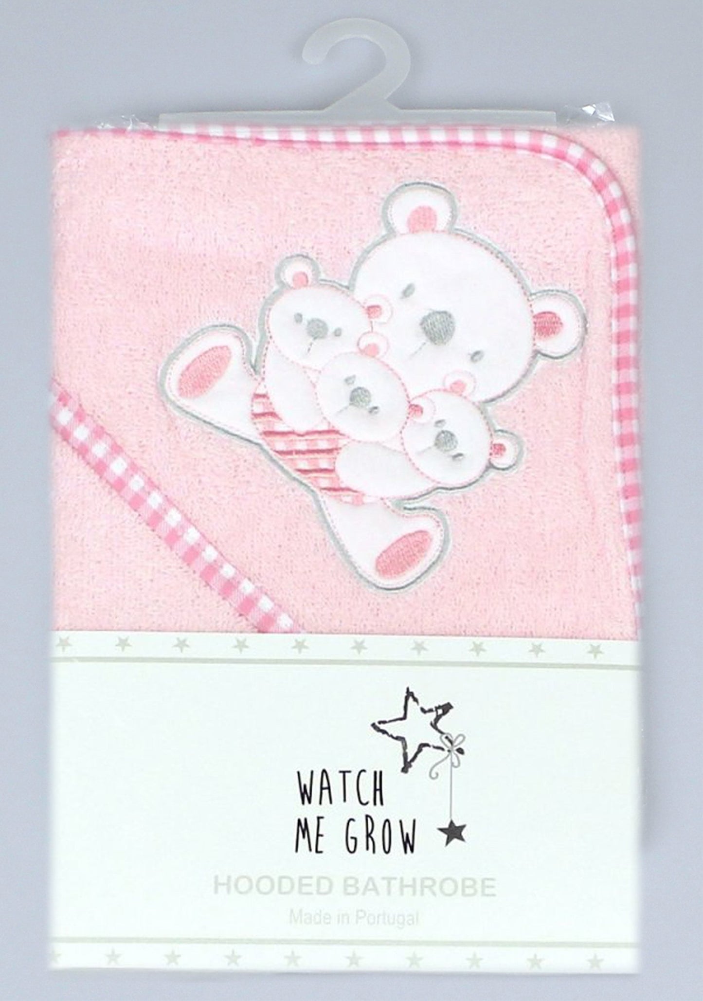 BABY PINK TEDDY HOODED TOWEL/ROBE K1705 - Kidswholesale.co.uk