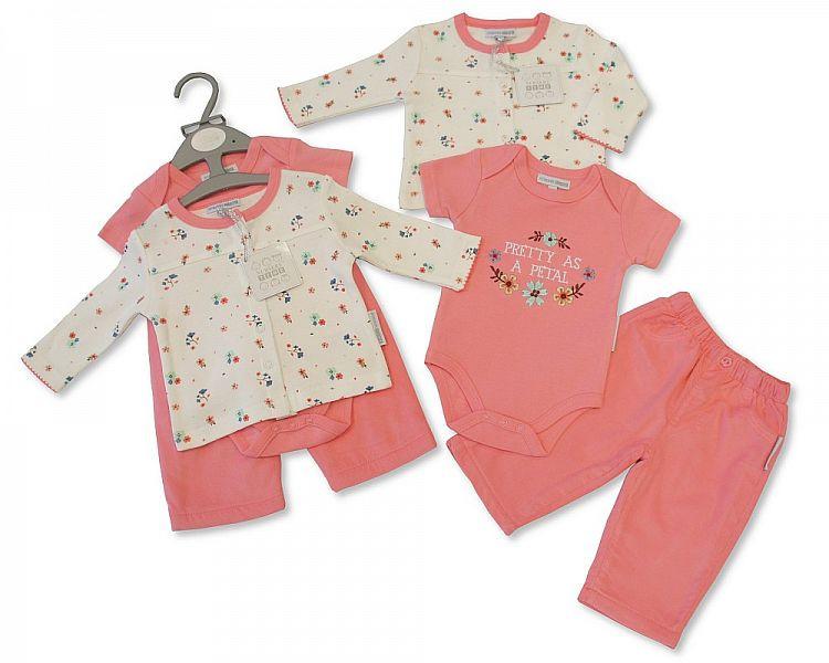 Baby Girls 3 pcs Set - Petal (Bis2026-1752) - Kidswholesale.co.uk