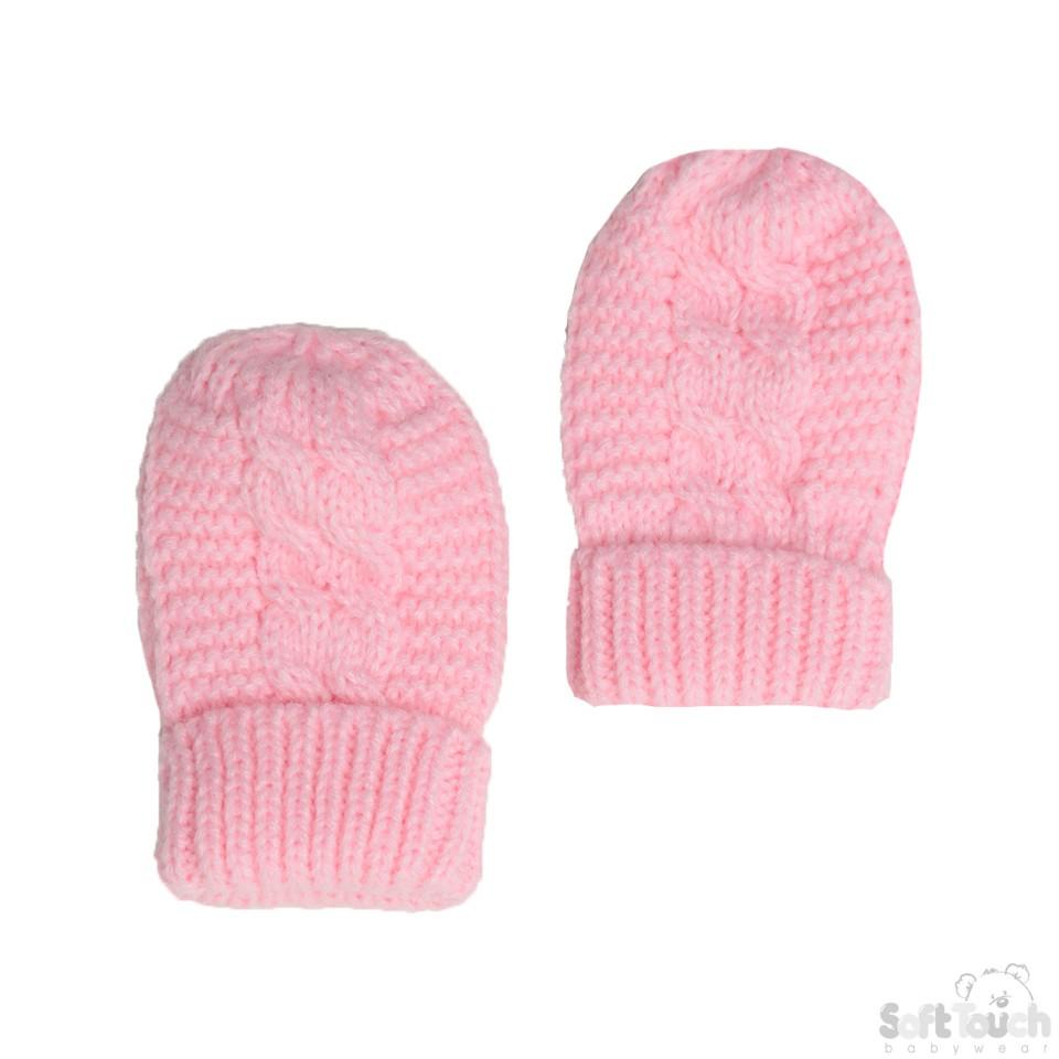 SMALL PINK MITTENS (NB-12 Months) BM08-P-SM - Kidswholesale.co.uk