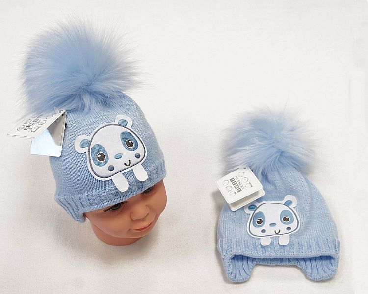 Baby Boys Pom-Pom Hat with Fleece Lining (0-12 Months) Bw 0503-0321