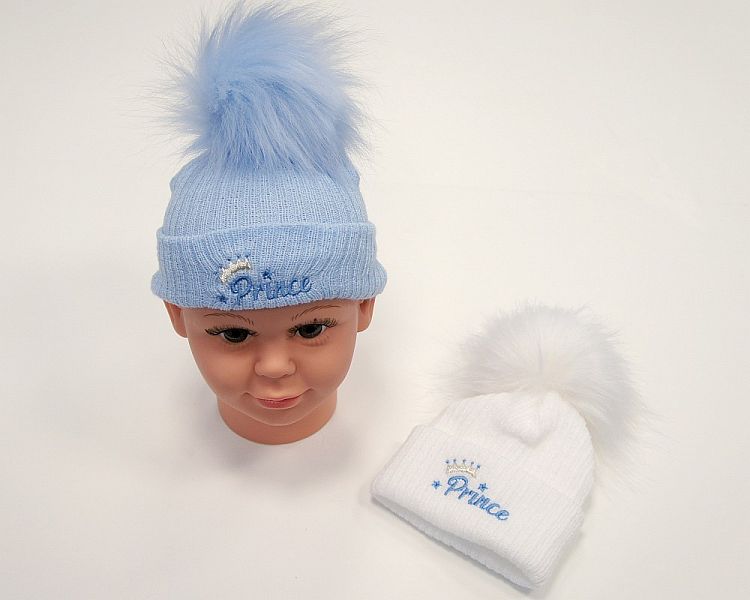 Baby Boys Pom-Pom Hat - Prince- Bw-0503-0618