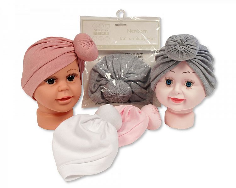 Baby Donut Turban Hat -One Size(NB) (PK6) BW-0503-0608