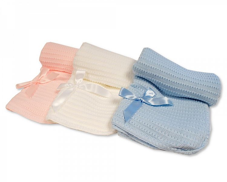 Baby Shawl on Hanger with Bow - 307