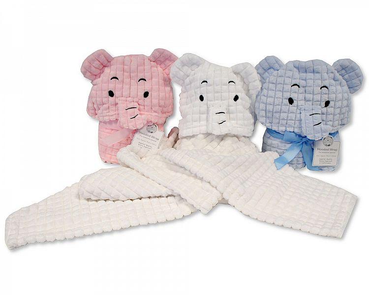 Sky Baby Hooded Wrap - Elephant (BW 112-1017-S) - Kidswholesale.co.uk