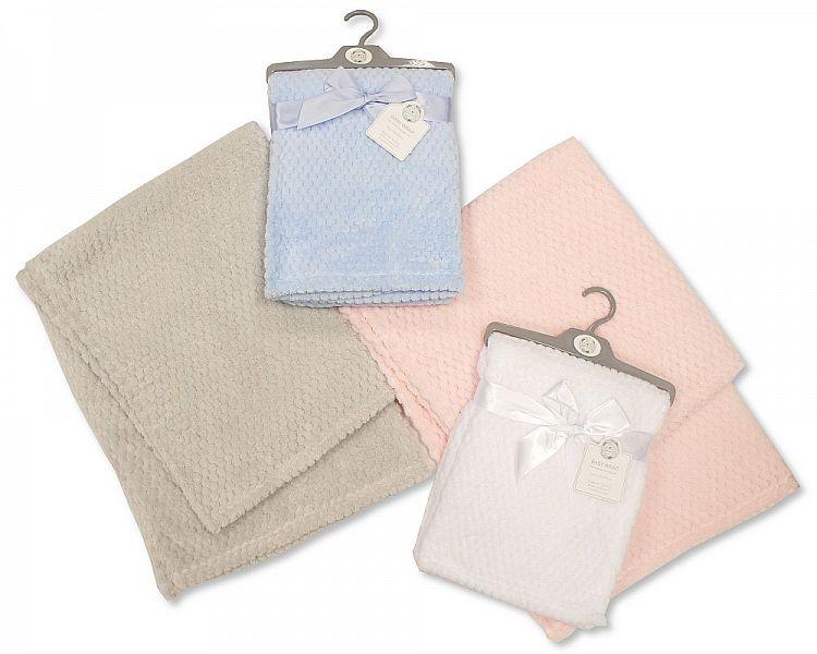 Plain Baby Waffle Wrap - White BW-112-950W - Kidswholesale.co.uk