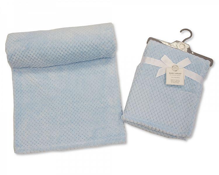 Plain Baby Waffle Wrap - Sky BW-112-950S - Kidswholesale.co.uk