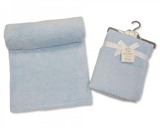 Plain Baby Waffle Wrap - Sky BW-112-950S - Kidswholesale.co.uk