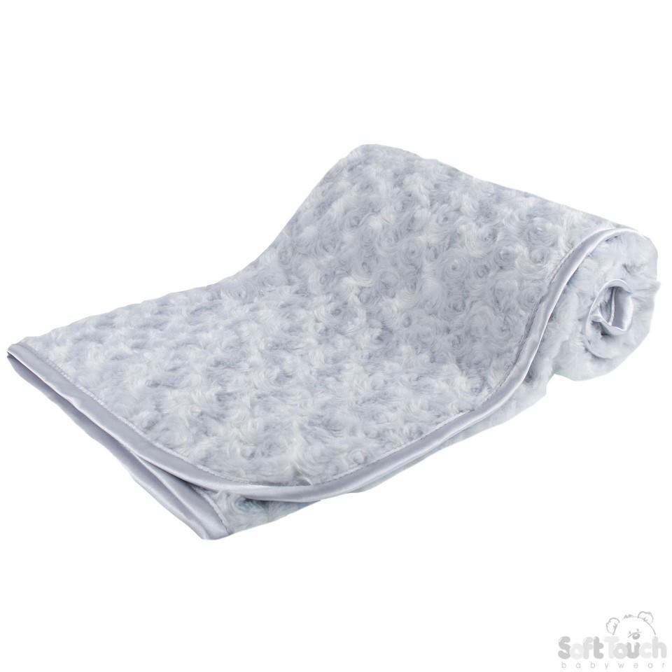 GREY ROSE MINKY BABY WRAP: FBP66-G - Kidswholesale.co.uk
