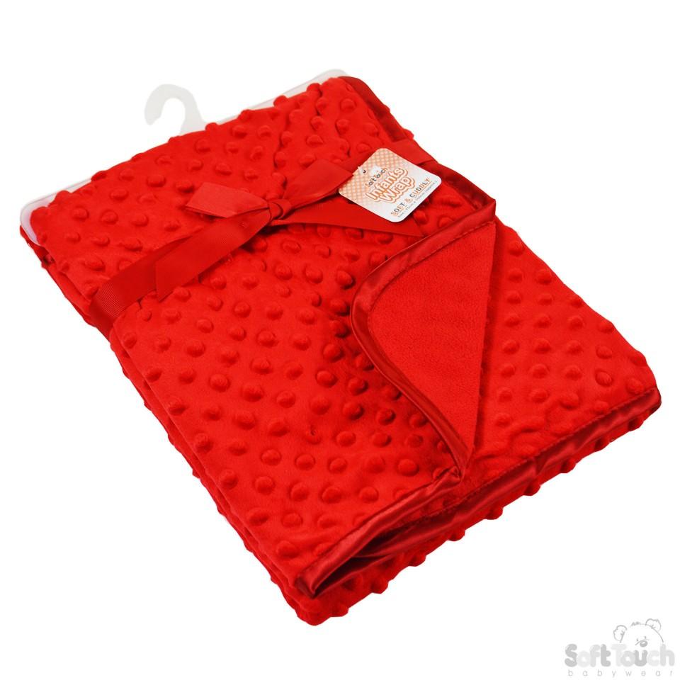 Red Bubble Embossed Mink Wrap - FBP80-R - Kidswholesale.co.uk