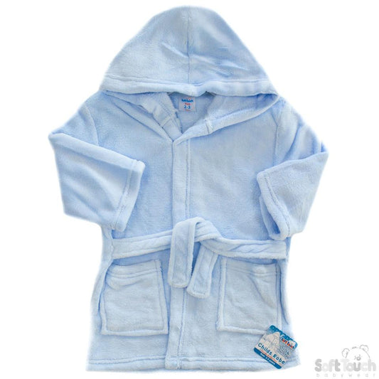 Children's Blue Coral Fleece Hooded Robe - 2/6 Years - FBR17-B - Kidswholesale.co.uk