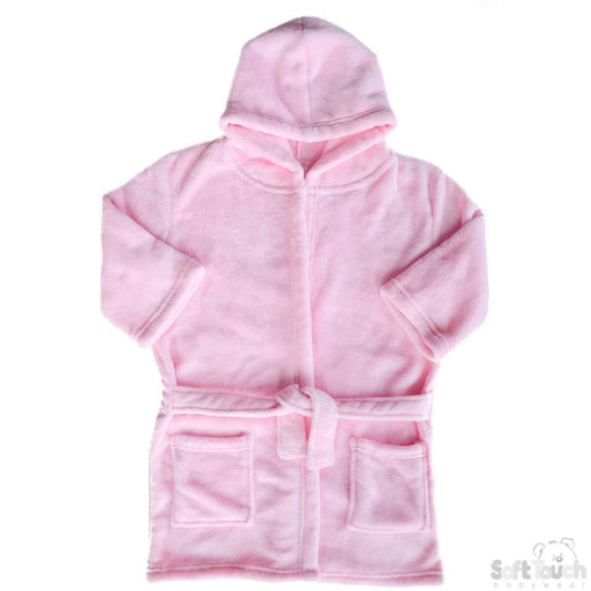 Children's Pink Coral Fleece Hooded Robe - 2/6 Years - FBR17-P - Kidswholesale.co.uk
