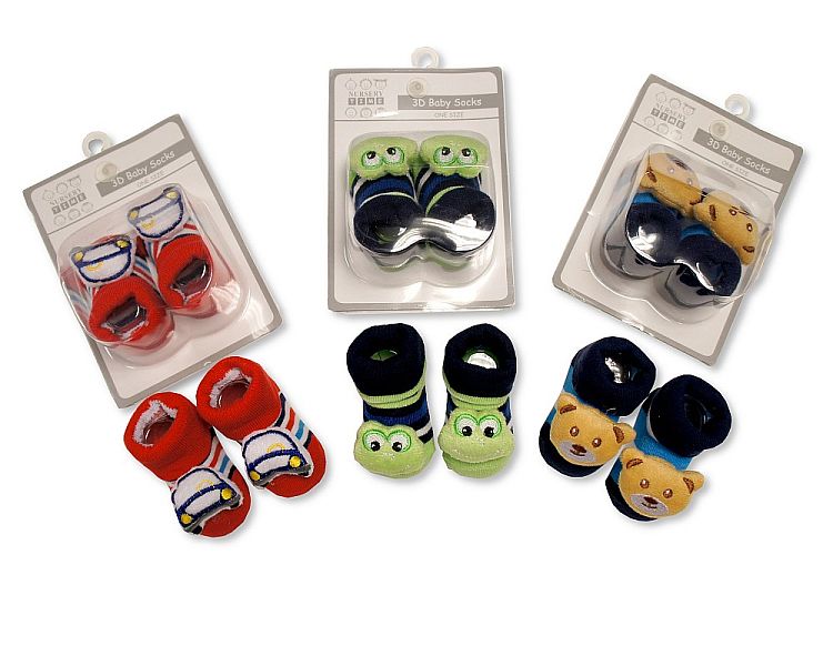Baby Boys 3d Socks (0-3 Months) (PK12) Gp 2516-0624