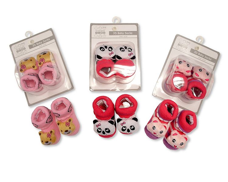 Baby Girls 3d Socks (0-3 Months) (PK12) GP 2516-0625