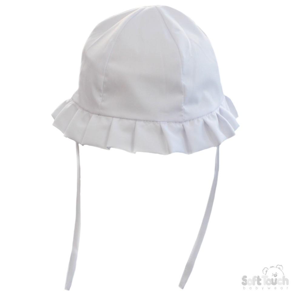 White Plain Cloche Hat (0-24 Months) H20-W - Kidswholesale.co.uk