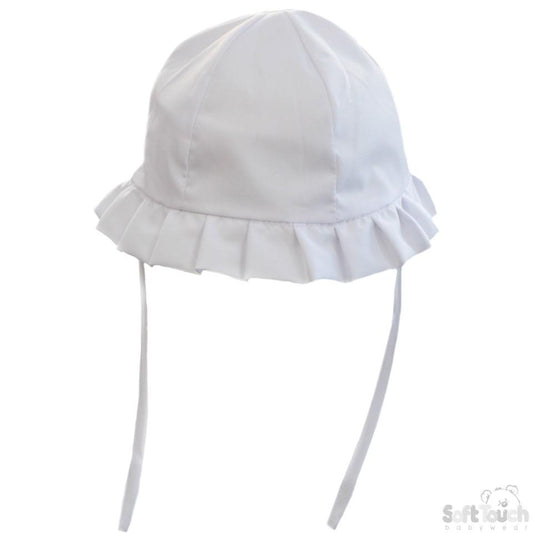 White Plain Cloche Hat (0-24 Months) H20-W - Kidswholesale.co.uk