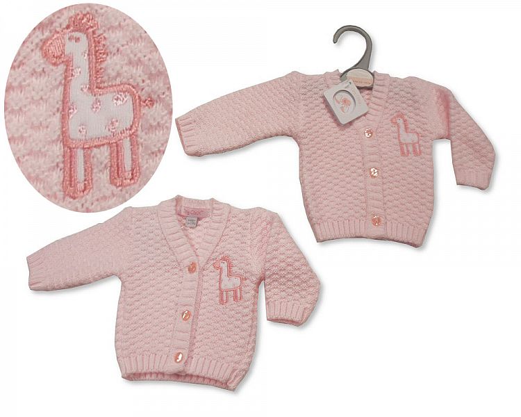 Premature Baby Girls Knitted Cardigan - Giraffe-918
