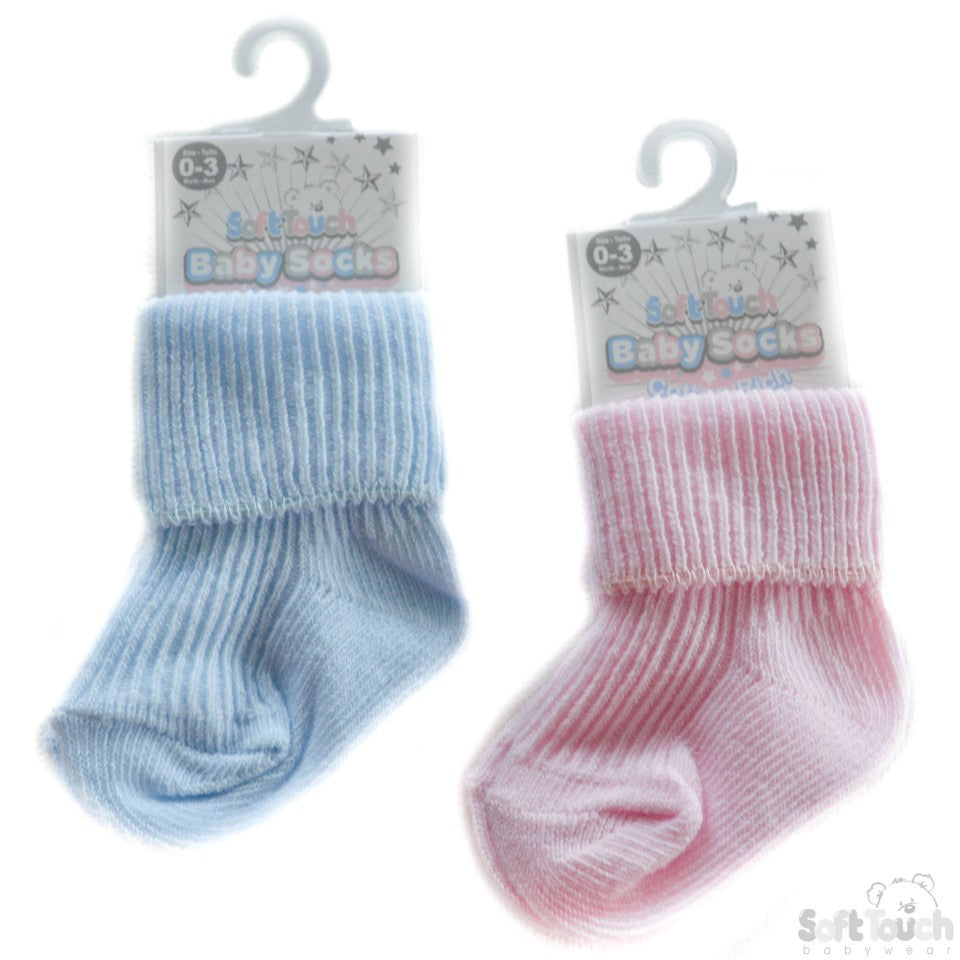 PLAIN TURNOVER SOCKS: S04-PB-03