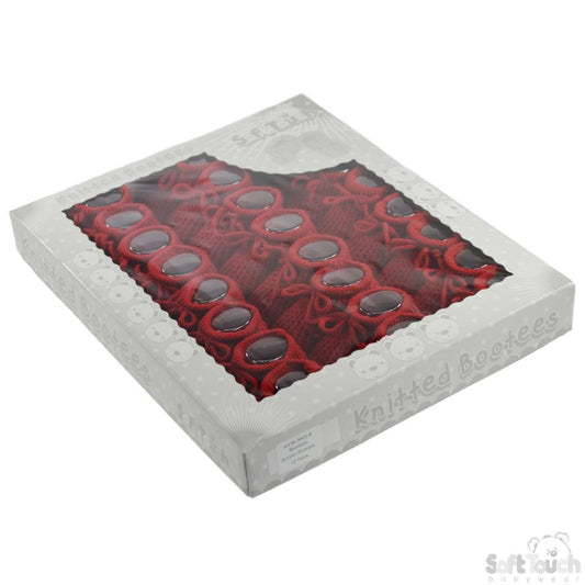 Red Acrylic Baby Bootees S401-R - Kidswholesale.co.uk