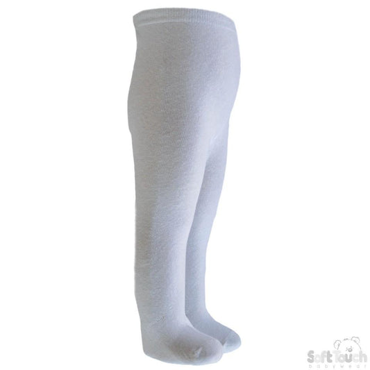Plain White Cotton Tights - 7-8 Years - T80-W - Kidswholesale.co.uk