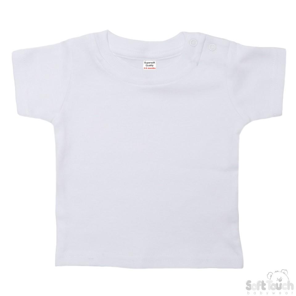 INFANTS WHITE TEE SHIRT: (3-6M) TS4650-W - Kidswholesale.co.uk