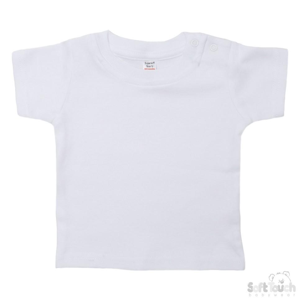 INFANTS WHITE TEE SHIRT: (6-9M) TS4650-W - Kidswholesale.co.uk