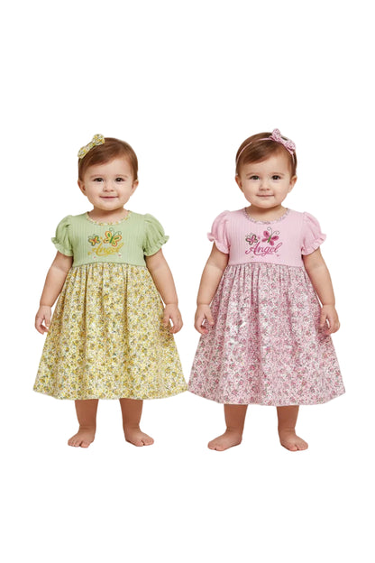 Girls Floral Dress - Angel (2-6 Years) (PK6) DRS38
