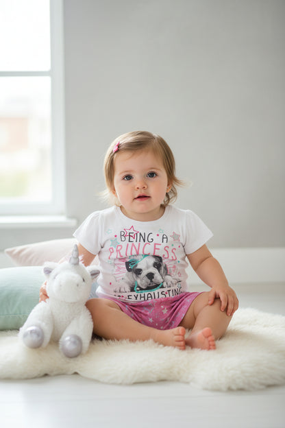 INFANT GIRLS PYJAMA-  PUPPY PRINCESS (2-6 YRS) (PK4) 15C578