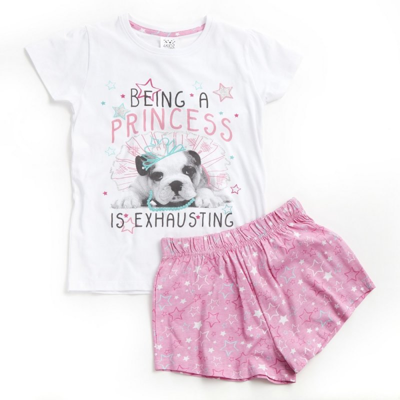 OLDER GIRLS PYJAMA- PUPPY PRINCESS (7-13 YEARS) (PK4) 15C579