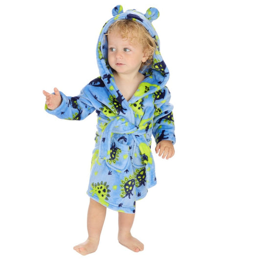 Hooded Dressing Gown Teddy Print (6-24 Months) (PK4) 18C1083