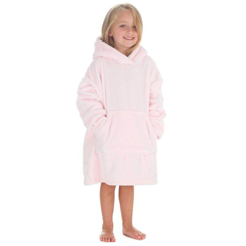 Pink Oversized Plush Hoodie With Borg Lined Hood  (3-6years) (PK4) 18C944