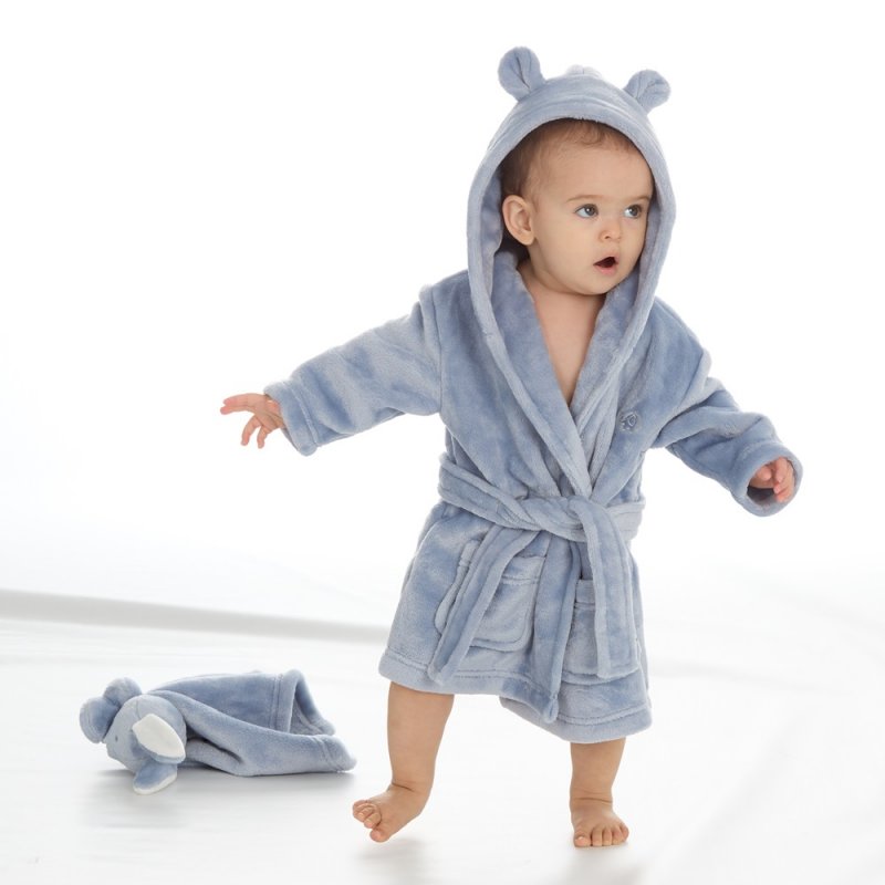 BABY DUSKY BLUE HOODED DRESSING GOWN (0-6 MONTHS) (PK4) 18C85306